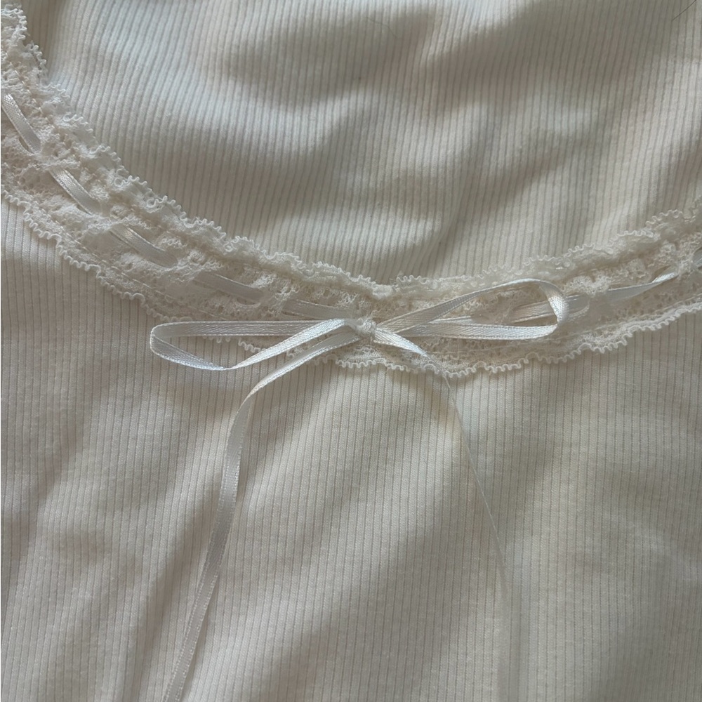 Women’s Lace-Trim Ribbed Long Sleeve